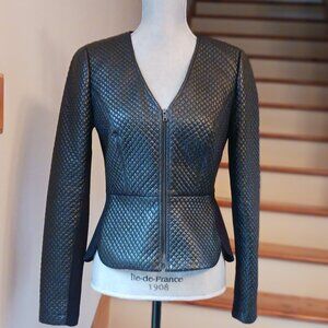 BCBG MaxAzria quilted faux leather blazer jacket